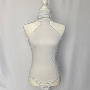 PrettyLittleThing White Halter Bodysuit